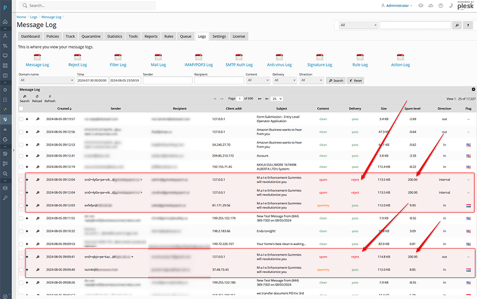 Reject spam redirects